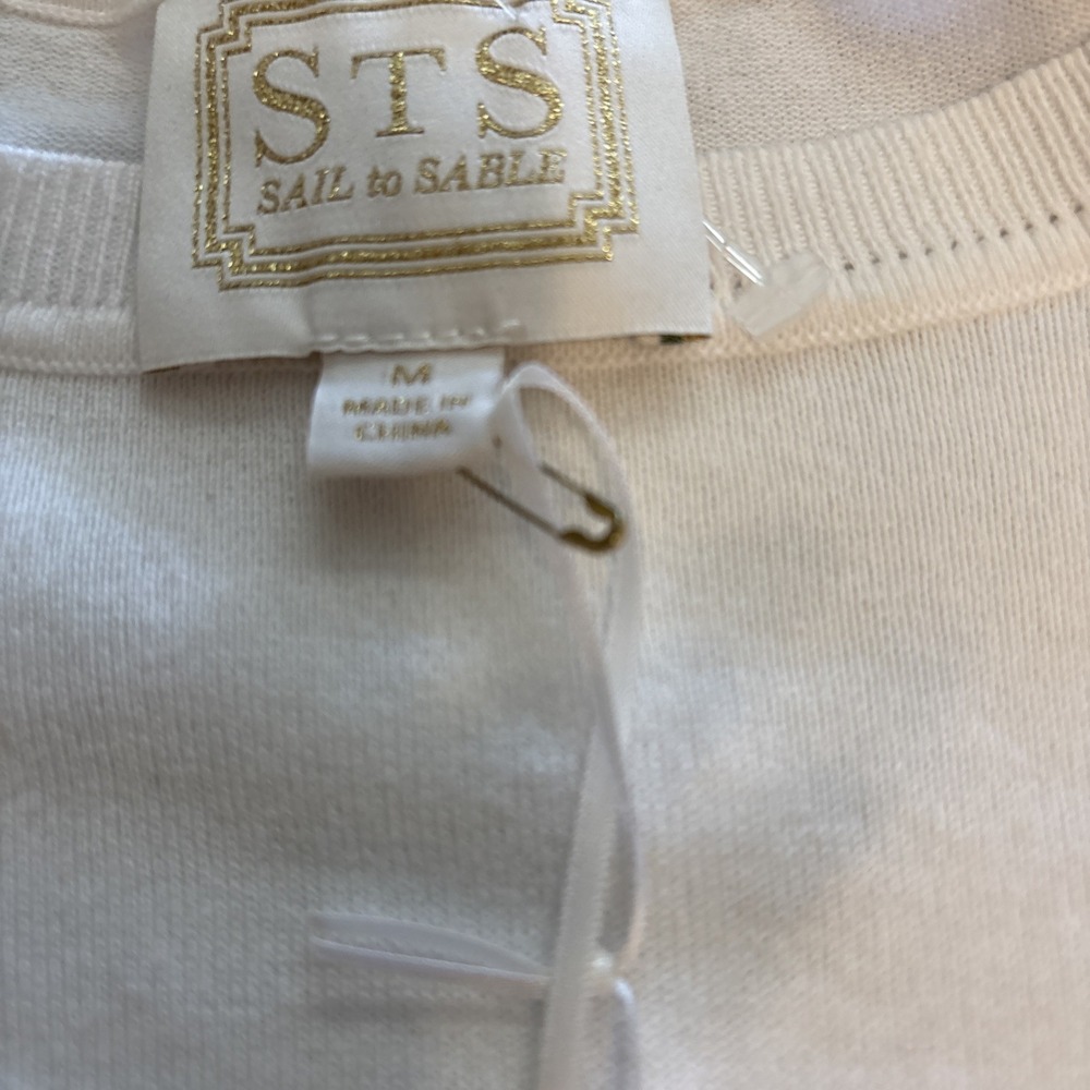 NWT Sail to Sable STS White fringe sweater size MEDIUM MSRP $278 - Picture 2 of 4